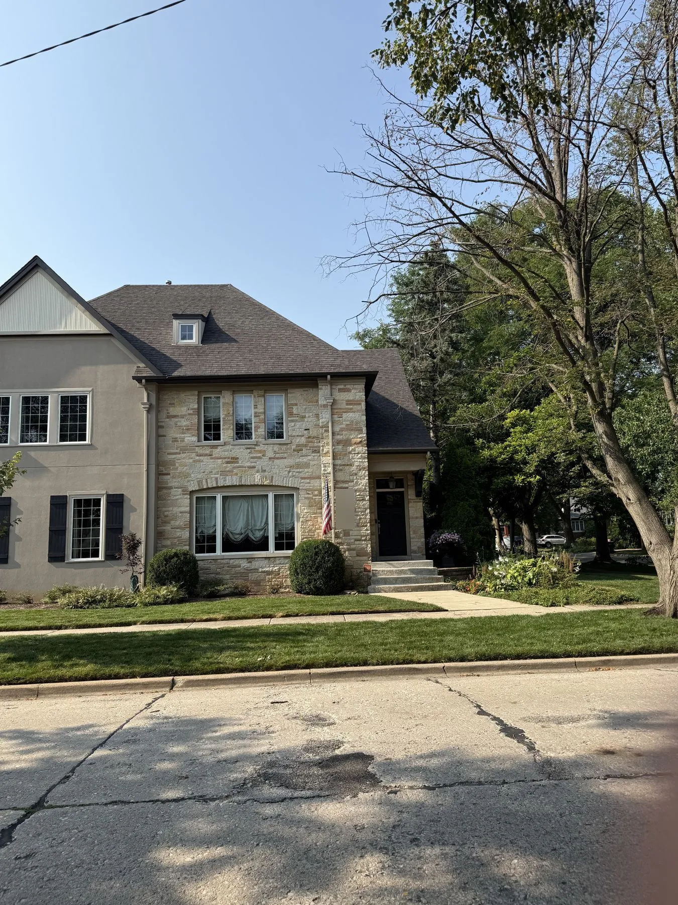 The finished two-story house from the street